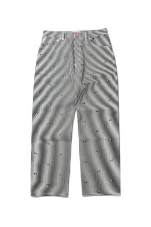 Rinse Stripe Denim Pixel Relaxed Jeans Suisen M(FD55DP4066J1)