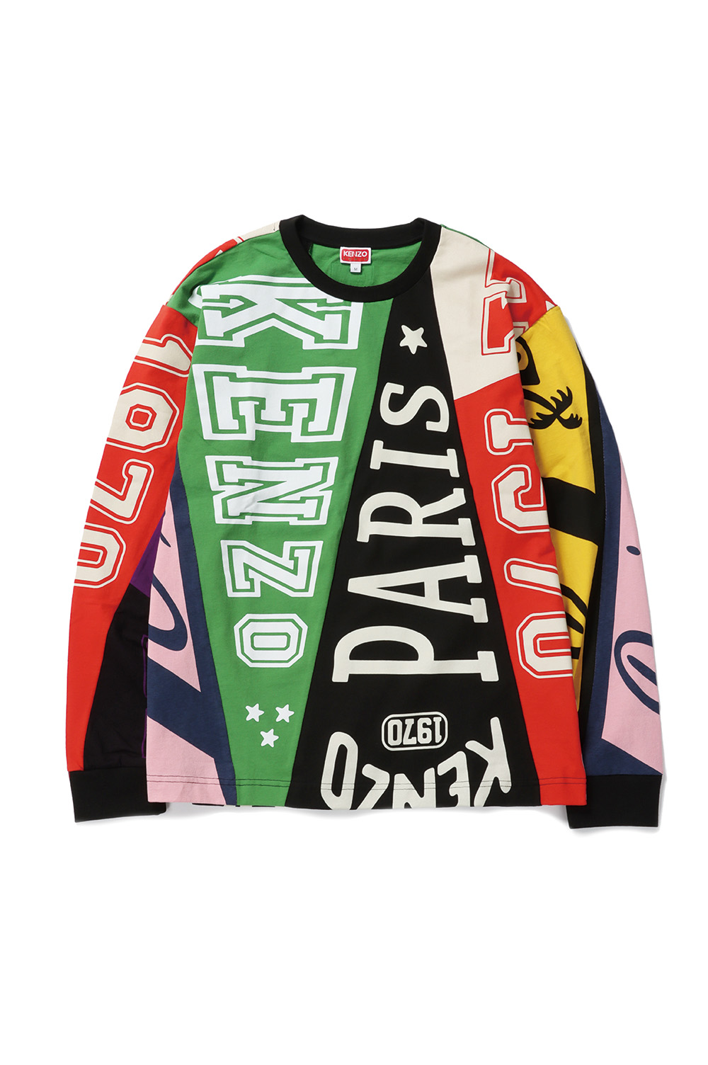 Nautical Kenzo Flags Oversized LS Tee (FD55TS4484SY