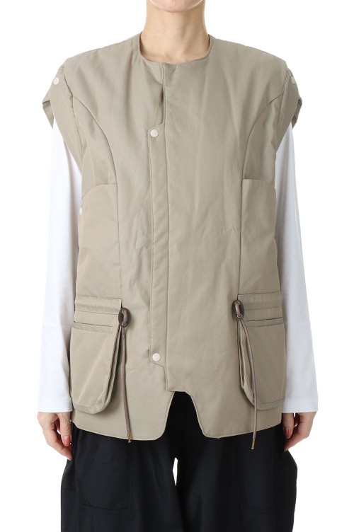 Jun Mikami x Wild Things】 PADDED VEST -Beige (23SS-1-WT