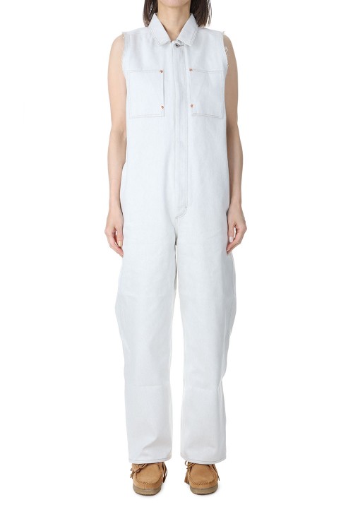 pelleq sleeveless denim all in one-
