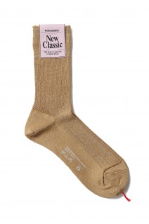 glitter ribbed socks-Yellow Gold(176N1/1GL2-20C )