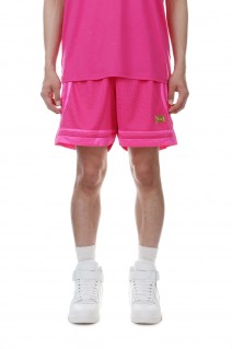 Abc. 123. Mesh Satin Basketball Shorts / Rubellite Pink(ABC123MSBS)