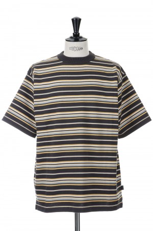 BORDER KNIT SS TEE / CHARCOAL（23SS-FS-12）