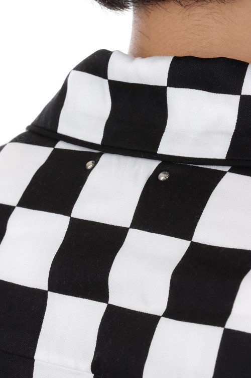 CU.Denim Checker flag S/S Open Collar SH / 07 WPT (2306-5001