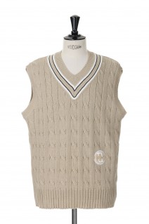 KNIT VEST / BEIGE (SQ-23SS-KN-03)