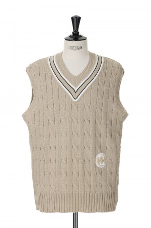 KNIT VEST / BEIGE (SQ-23SS-KN-03)
