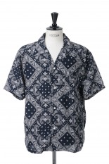 OPEN COLLAR SHIRT / NAVY (SQ-23SS-SH-03)