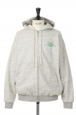 EMBROIDERED LOGO ZIP UP HOODIE / ASH GRAY (CCC-231C001)