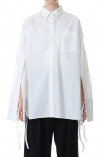 Ribbon Sleeve Shirt -WHITE (21231315803)