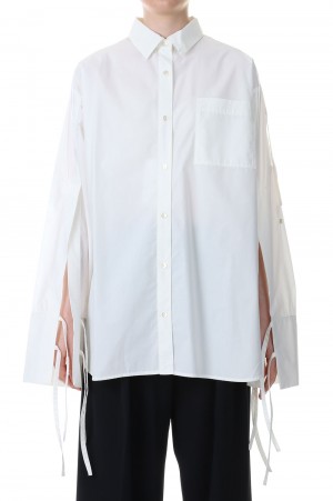Ribbon Sleeve Shirt -WHITE (21231315803)