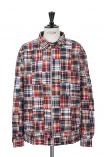 Madras Patchwork Zip Up Shirt Jacket/Red(2310211)