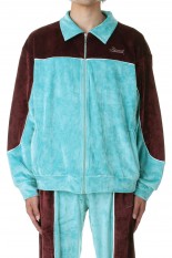 MEN VELOURS SPORTS JACKET KNIT(PACC13J004)-BLUE-