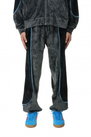 MEN VELOURS SPORTS TROUSERS KNIT(PACC13P009)-BLACK-