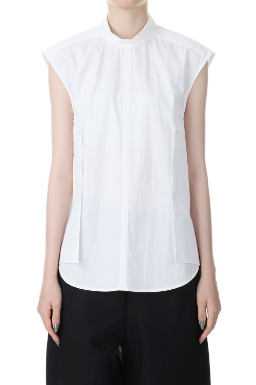 Standcollar Sleeveless Shirts -WHITE (12320410) | セレクトショップ