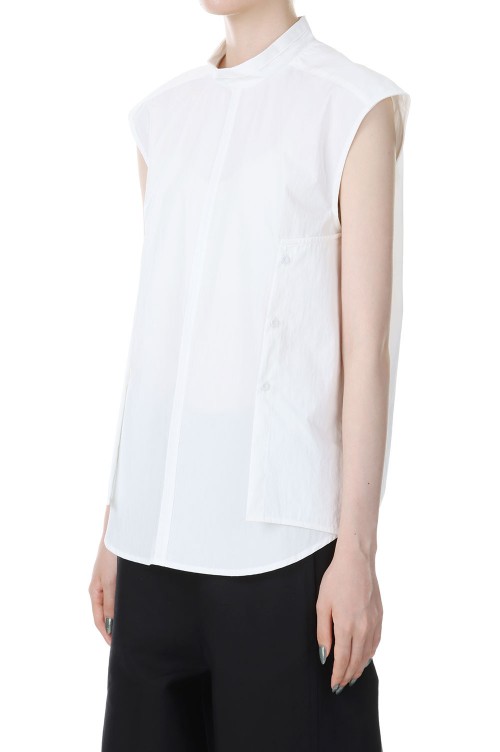 Standcollar Sleeveless Shirts -WHITE (12320410) | セレクトショップ