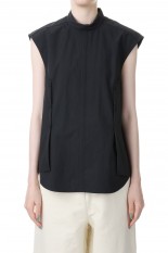 Standcollar Sleeveless Shirts -BLACK (12320410)