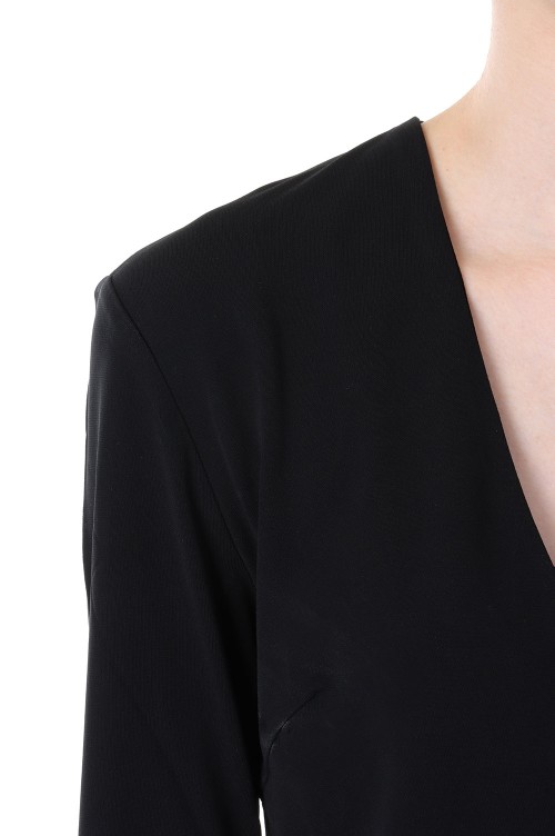 Vneck Slit Bodysuit -BLACK (12320606) | セレクトショップ