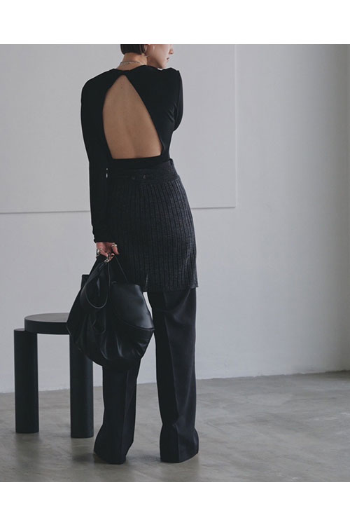 Back Open Bodysuit -BLACK (12320604) | セレクトショップ
