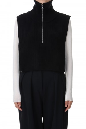 Halfzip Knit Vest -BLACK (12320509)
