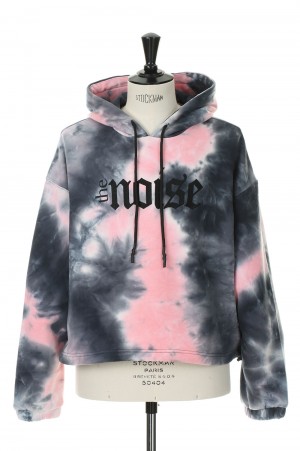 The Noise Tie-Dye Short Hoodie  -BLACK (LEC1135)