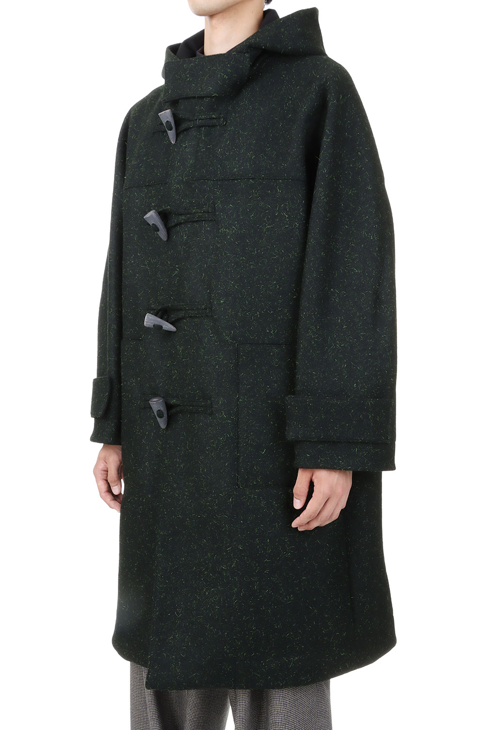 OVERCOAT MELTON SOUTAIN COAT 黒 サイズ1 stein(シュタイン)/MELTON DOUBLE BREASTED COAT/Dark grey