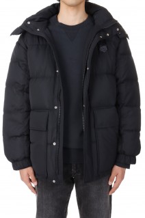 HOODED PUFFER IN NYLON WITH TONAL FOX HEAD PATCH(LM02204WQ4016)