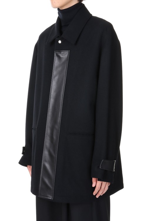 ロン LEATHER FLY FRONT LONG JACKET (ST.632)-BLACK- | セレクトショップ