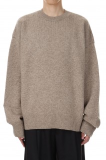EX FINE LAMBS CREW NECK KNIT LS(ST.691)-BEIGE-