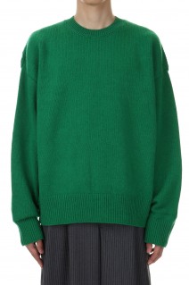 EX FINE LAMBS CREW NECK KNIT LS(ST.691)-GREEN-