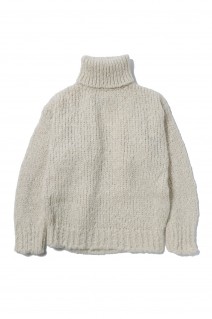 MOHAIR WOOL LOOSE KNIT TURTLE NECK LS(ST.715)- OFF-