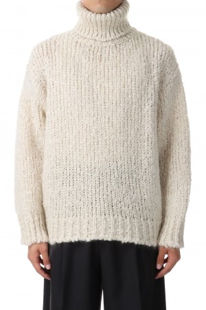 MOHAIR WOOL LOOSE KNIT TURTLE NECK LS(ST.715)- OFF-