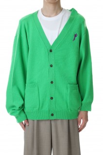 HALF LOOSE CARDIGAN(23AW57KN138)-GREEN-