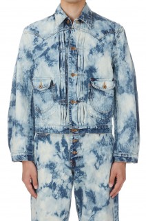 RANDOM BLEACH CLASSIC DENIM JACKET(23AWJK04)- FADED INDIGO-