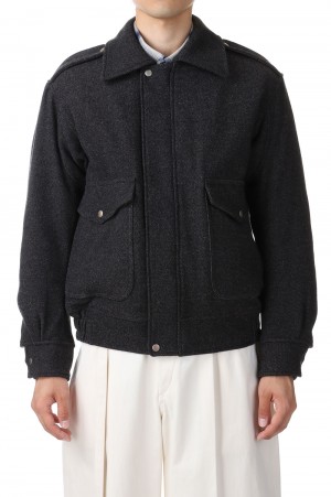 OLD MELTON FLIGHT JACKET(23AWJK01)- HEATHER BLACK-