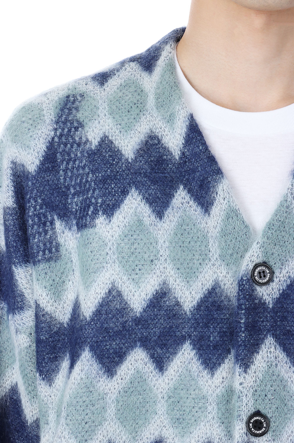 A*d様 23AW MOHAIR BORDER CARDIGAN Mohair Border Cardigan(23AW K-2)-Blue & Navy- | セレクトショップ