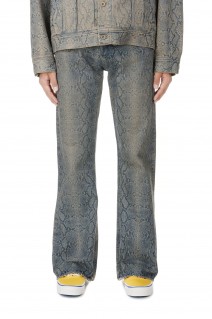 "Python" Flare Denim Pants(23AW	D-4)-Mud Indigo-