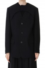 Double Cloth Layered Jaket / BLACK (I23AW-JK41)
