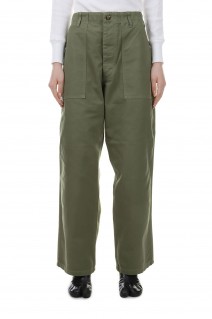 Suvin Cotton Herringbone Baker Pants / Olive (PTLM-117-SB)