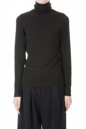 14G rib Merino Wool Turtleneck -BROWN(SL2W-009)