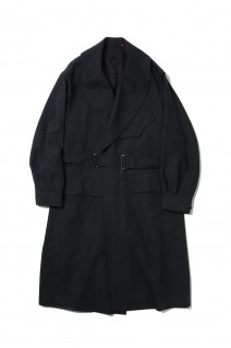 Wool Ramie Motorcycle Coat(#BHS23F011Ra)-#01HeatherBlack-