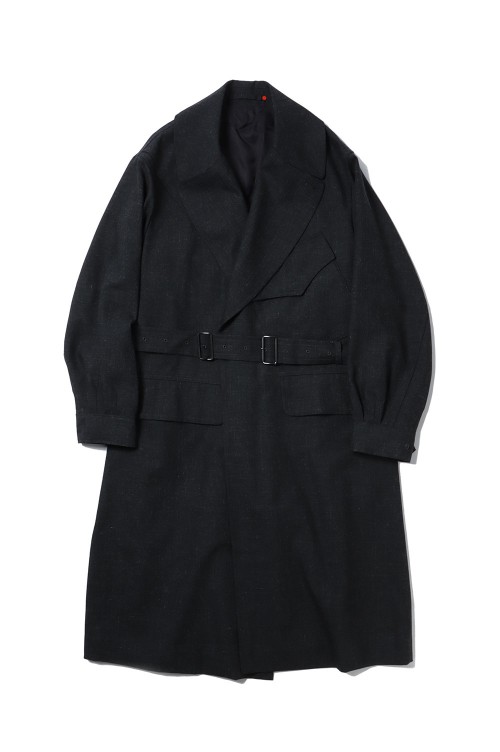 Wool Ramie Motorcycle Coat(#BHS23F011Ra)-#01HeatherBlack