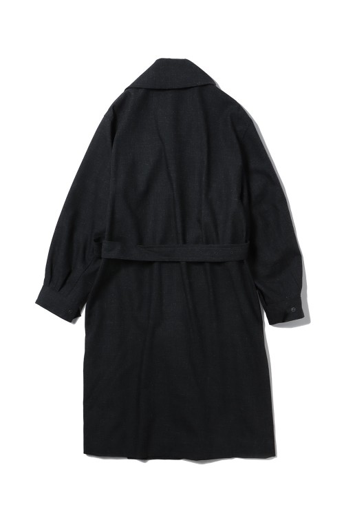 Wool Ramie Motorcycle Coat(#BHS23F011Ra)-#01HeatherBlack