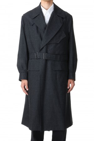 Wool Ramie Motorcycle Coat(#BHS23F011Ra)-#01HeatherBlack-