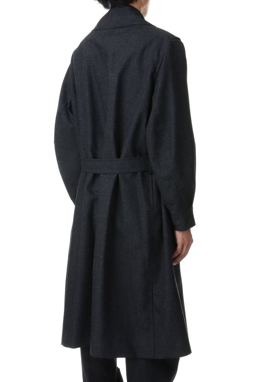 Wool Ramie Motorcycle Coat(#BHS23F011Ra)-#01HeatherBlack