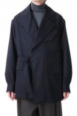 Wool Ramie Motorcycle Jacket(#BHS23F012Ra)-#01HeatherBlack