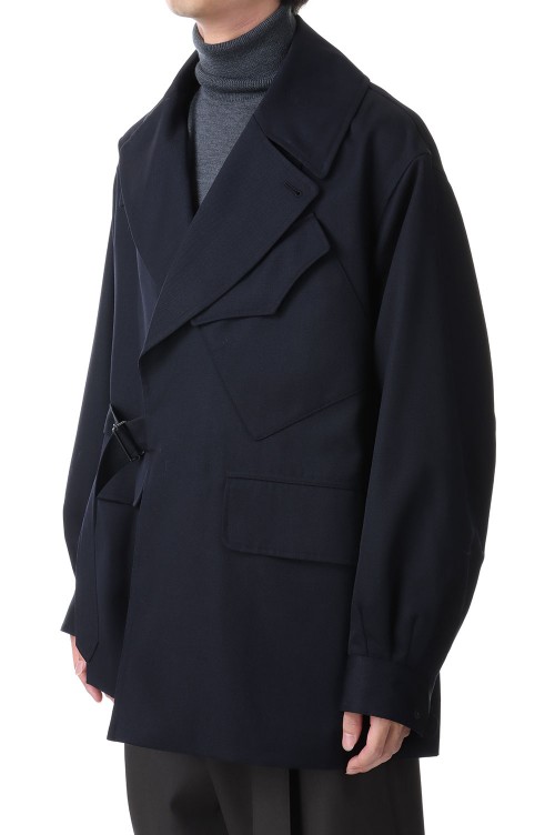 Wool Mohair Motorcycle Jacket(#BHS23F012Mo)-#02DarkNavy