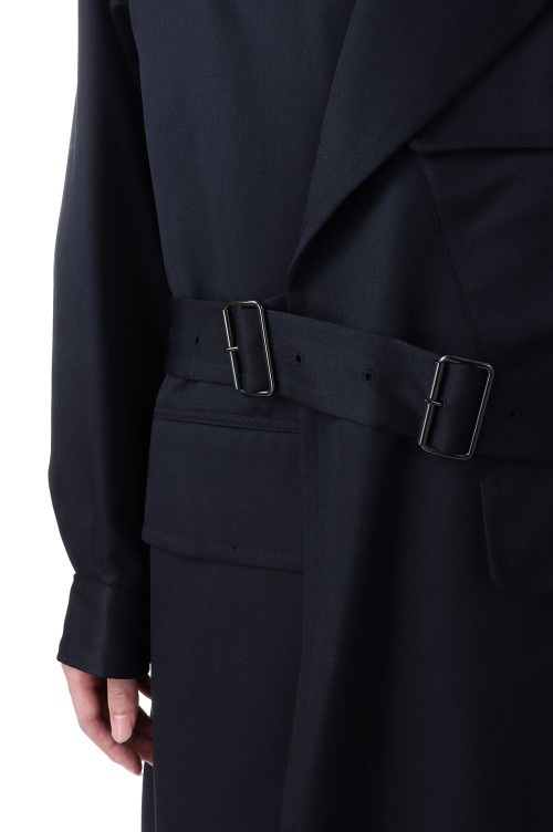 Wool Mohair Motorcycle Coat( #BHS23F011Mo)-#02DarkNavy