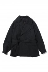 Wool Ramie Motorcycle Jacket(#BHS23F012Ra)-#01HeatherBlack-