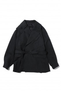 Wool Ramie Motorcycle Jacket(#BHS23F012Ra)-#01HeatherBlack-