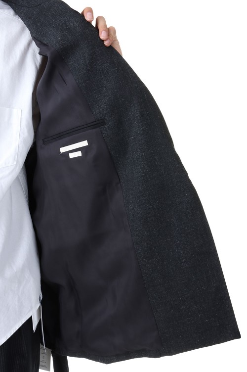 Wool Ramie Motorcycle Jacket(#BHS23F012Ra)-#01HeatherBlack